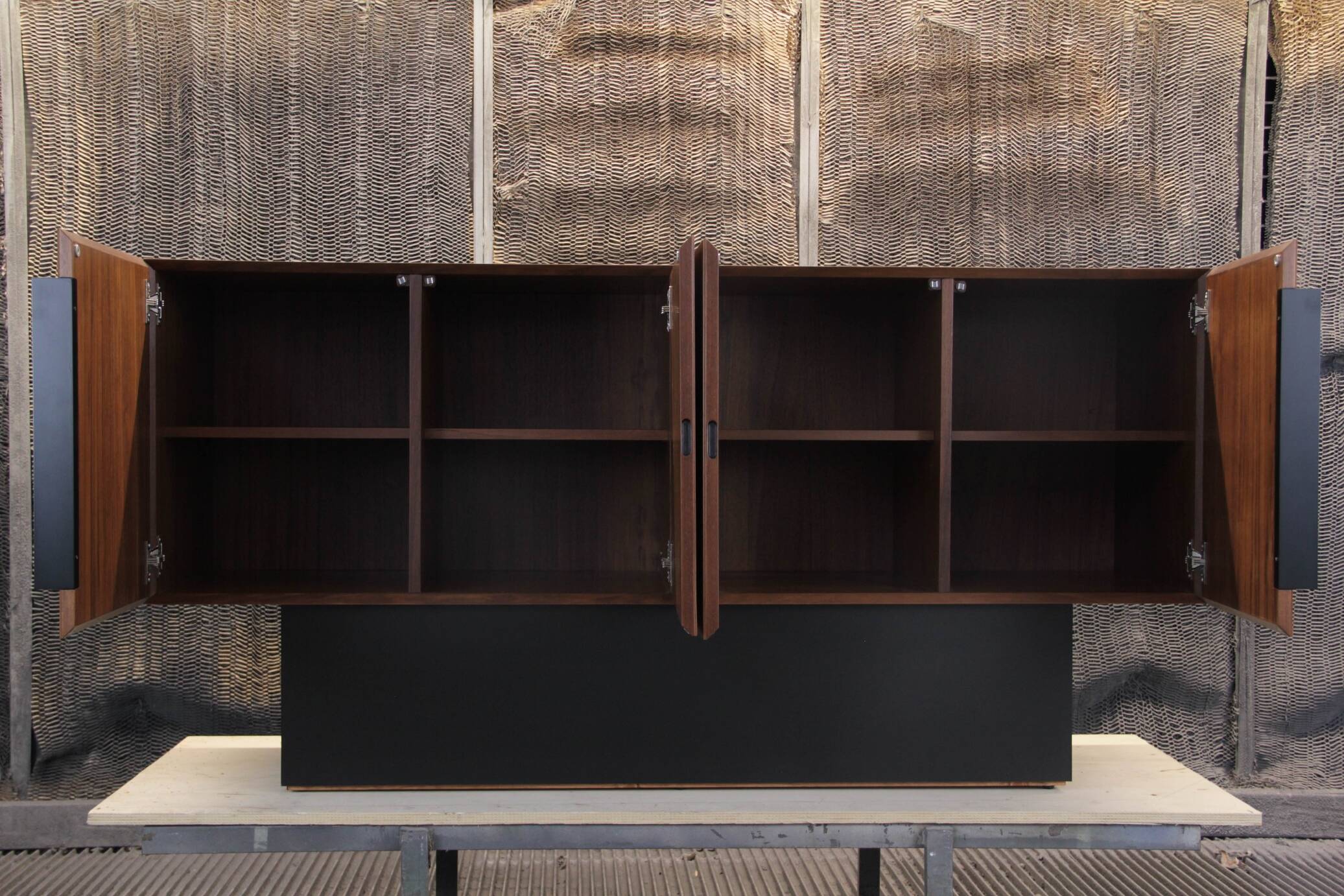 Handcrafted italian brutalist sideboard