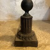 Pair of cast iron ball andirons