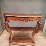 19th century Louis XV style console table in veneer wood