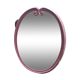 Vintage pink oval cast iron mirror