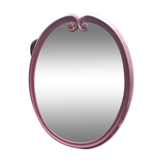 Miroir ovale rose vintage en fonte