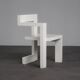 Asymmetrical modernist wooden chair, Netherlands, 1970s
