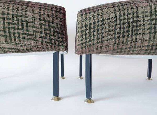 Paire de poufs ottomans design de Steiner années 50