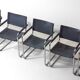 Set of Bauhaus "MG5" leather chairs by Matteo Grassi, Italy, 1980s