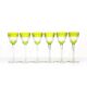 Armagnac wine glasses in green crystal by Baccarat, 1970s, set of 6.