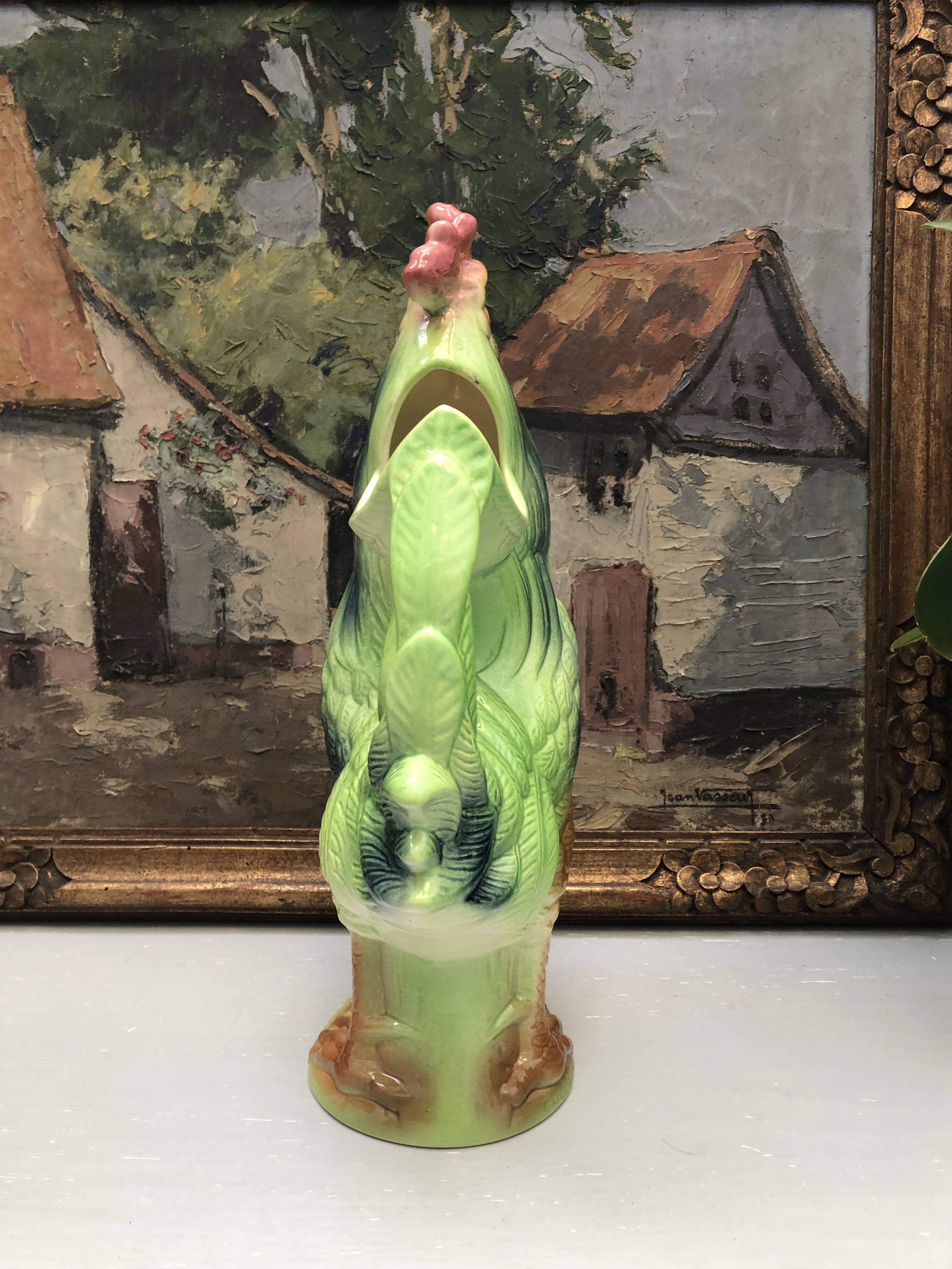 Pichet carafe COQ en barbotine France