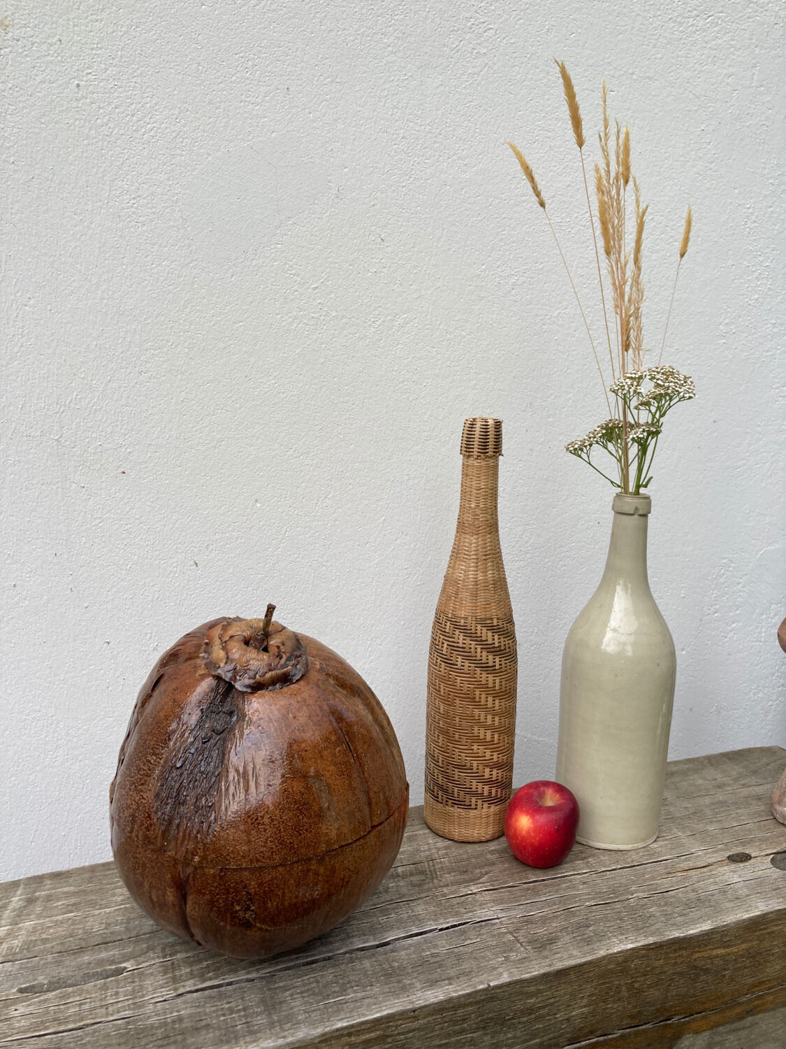 Exotic brutalist coconut ice bucket 1960