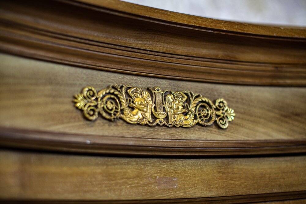 Vintage Bookcase with Brass, 1930s