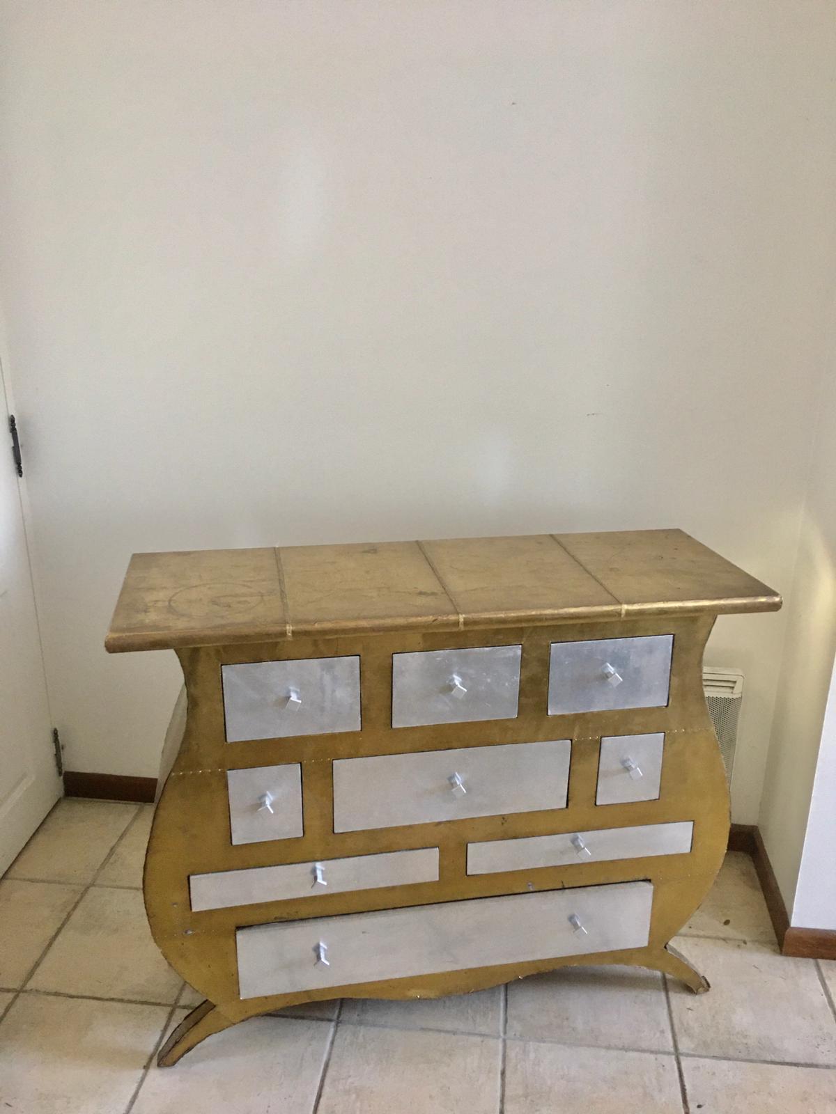 Chest of drawers 20 th brass and metal