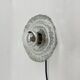 Thick structured ice glass wall light flush mount by Peill & Putzler, 1970s