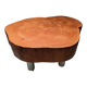To be entered: Solid teak coffee table – unique piece – trunk slice – 98 x 81 cm