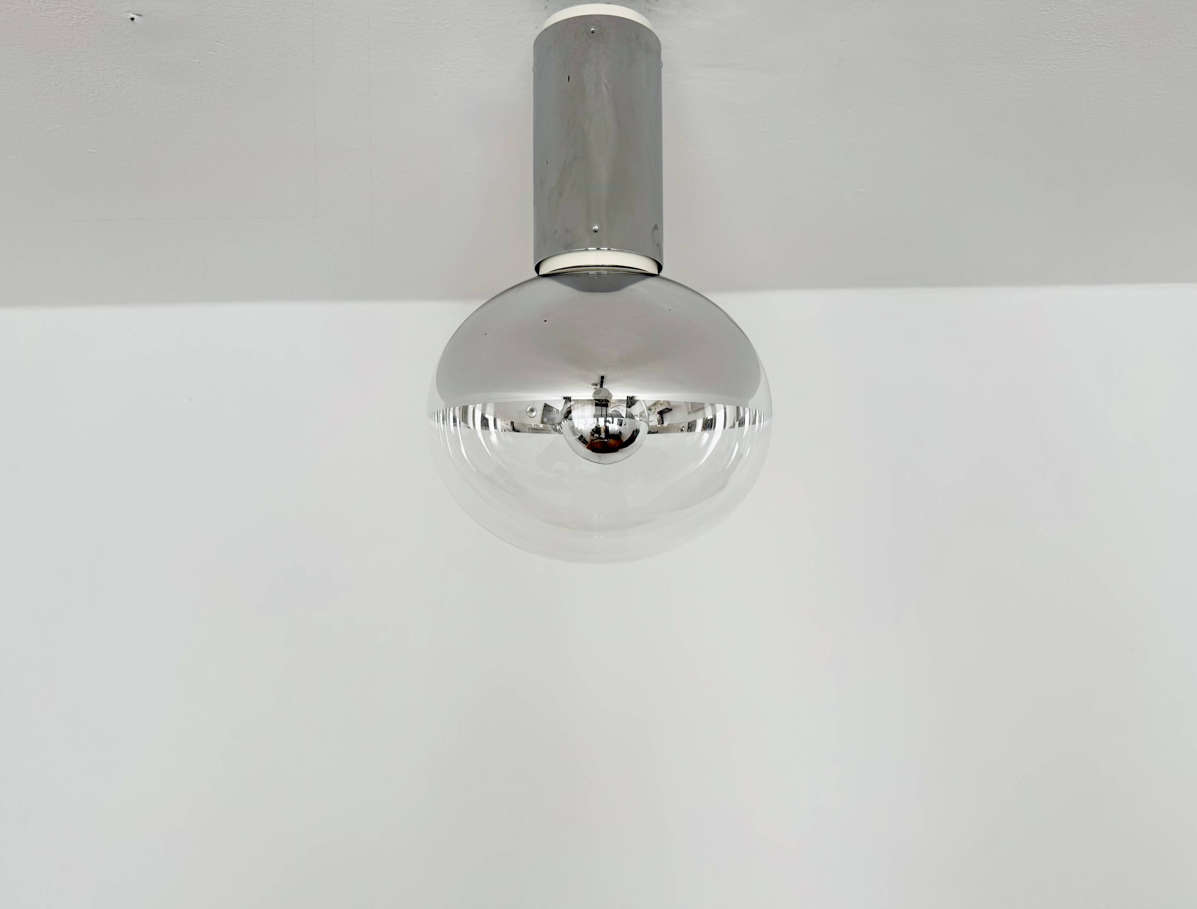 Set of 2 Large 1970s Modernist Flush Lamps by Motoko Ishii for Staff