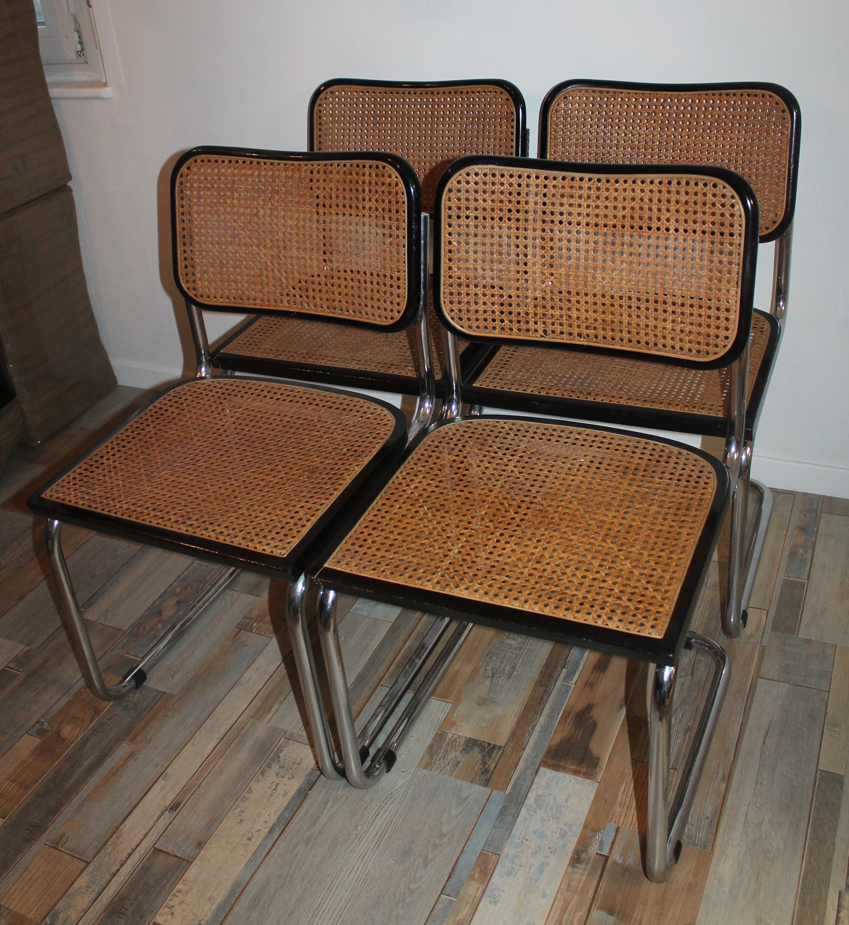 Lot de 4 chaises Marcel Breuer Cesca B32