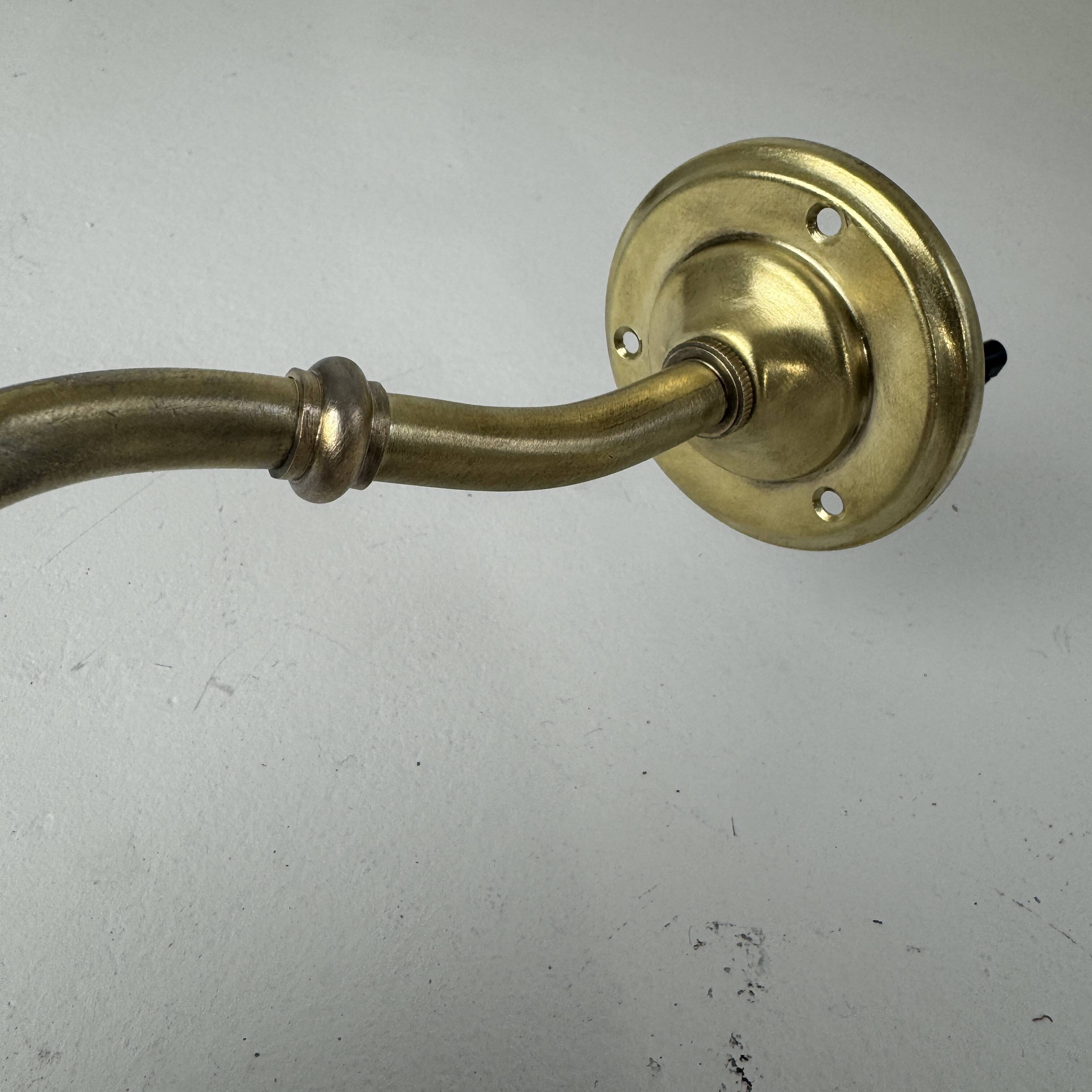 Antique brass and vintage opaline wall light