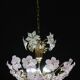 Charming Murano Vintage Chandelier White and Pink Flowers