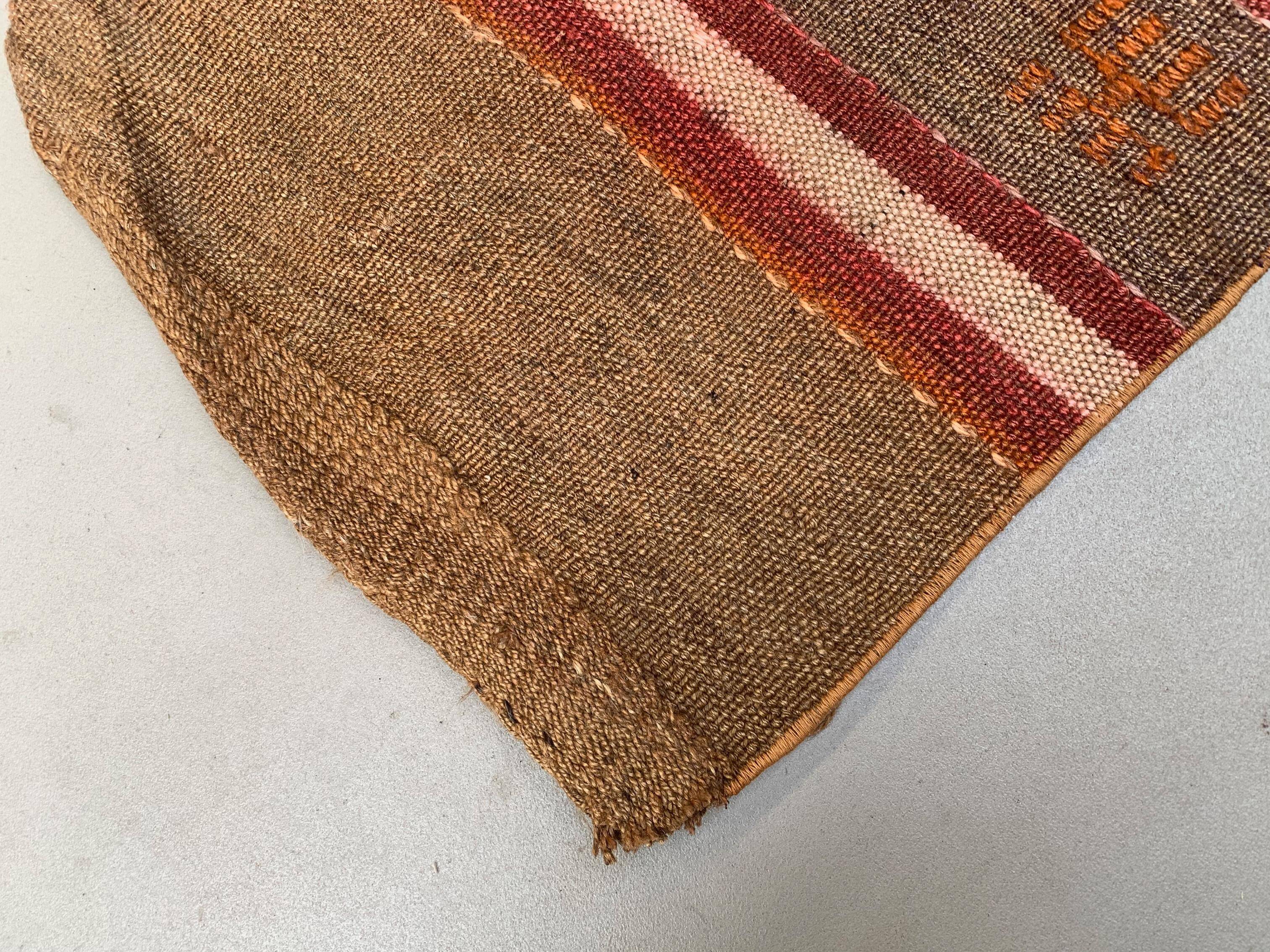 Old turkish narrow kilim runner 372x48 cm shabby chic, vintage kelim