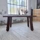 Brutalist oak table by De Puydt, Belgium 1970