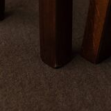 Vintage Brutalist Solid Oak Nesting Tables (Set of 3) – Dutch, 1970s