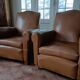 Paire de fauteuils club cuir