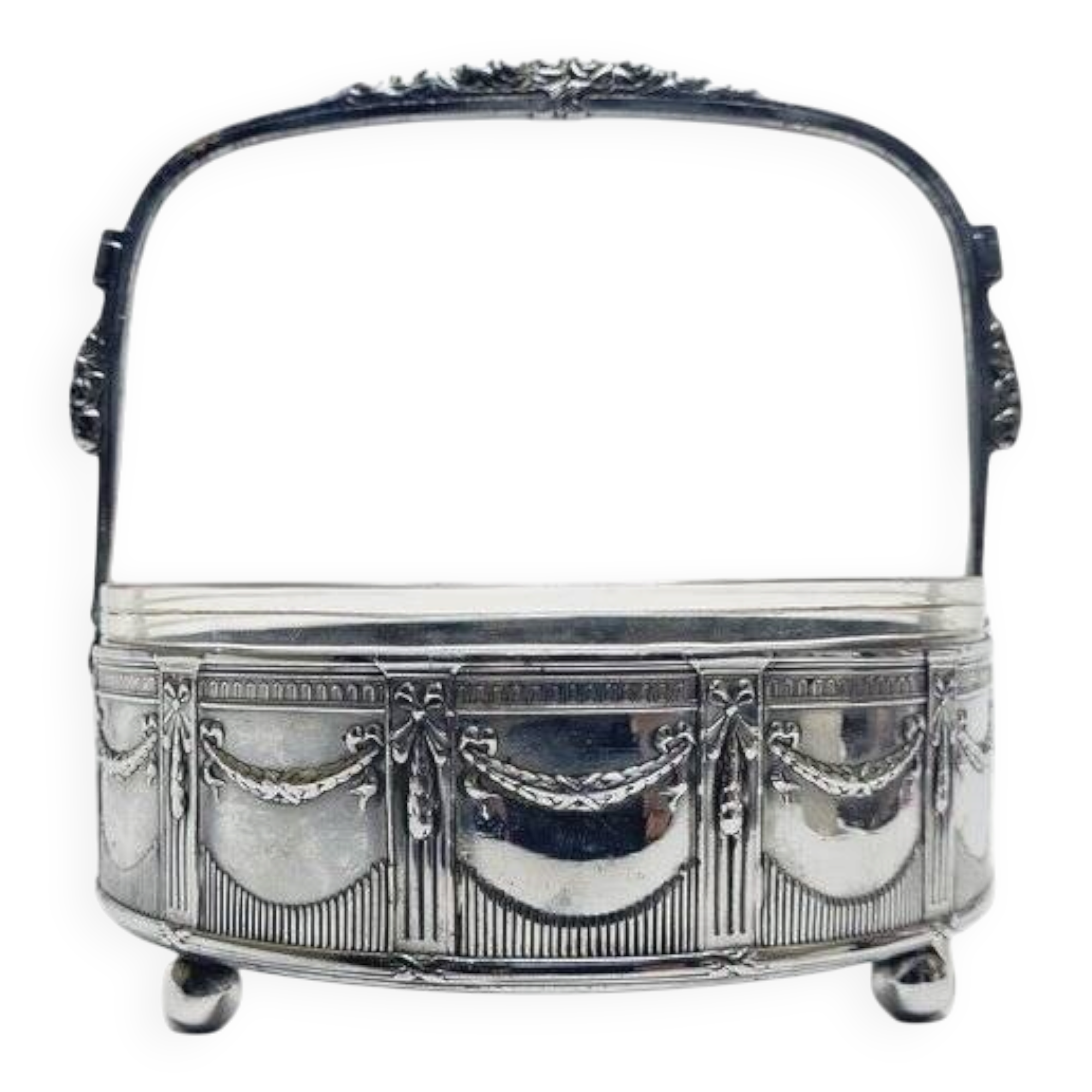 Antique Art Nouveau fruit basket, 1900s