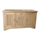 Low sideboard in light solid oak with 3 doors and 1 drawer.