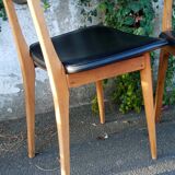 Four chairs in skaï, Scandinavian style, 60s