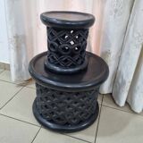 Table Basse Et Tabouret Africain Bamiléké
