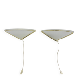 Set of Vintage Glass Wall Lamps with Gold Holder, 1970s