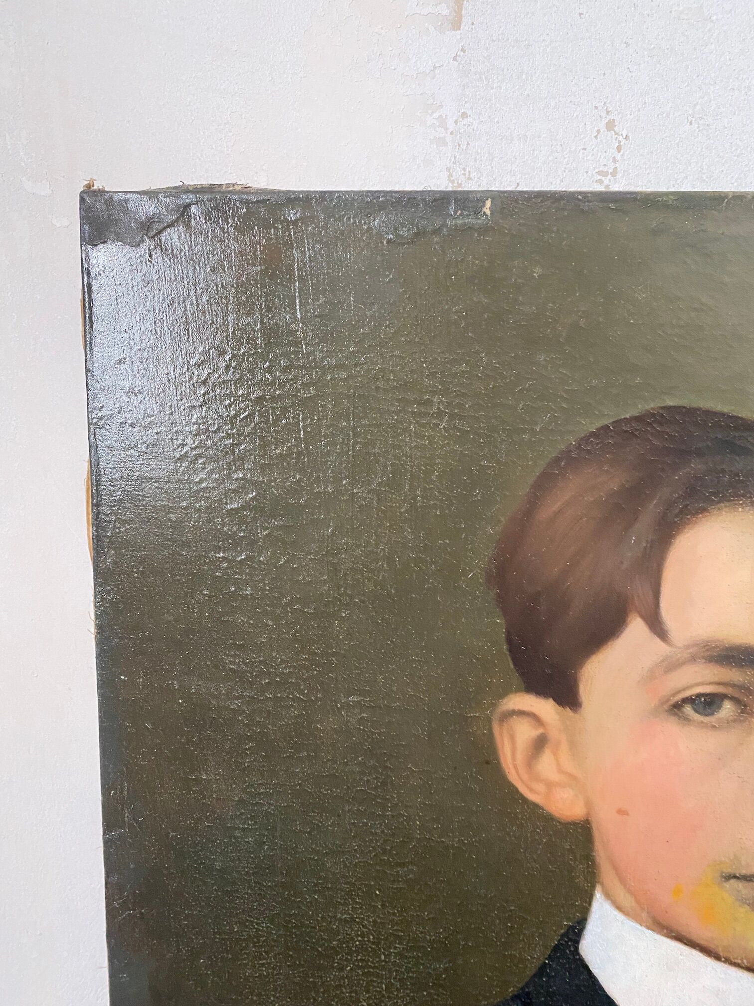 Portraits of young people oil on canvas signed 1914