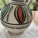 Pair of amphora vase, vintage artisanal and oriental pottery