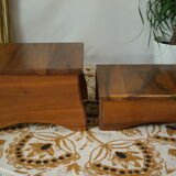 Pair of door artisanal plants in walnut