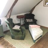 pair of large toad armchairs