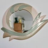 Ceramic mirror, 1970s, signed.