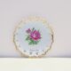 Assiette murale rose rose avec bordure dorée du Danemark