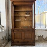 Old XL Napoleonic oak glass bookcase, 19th century
