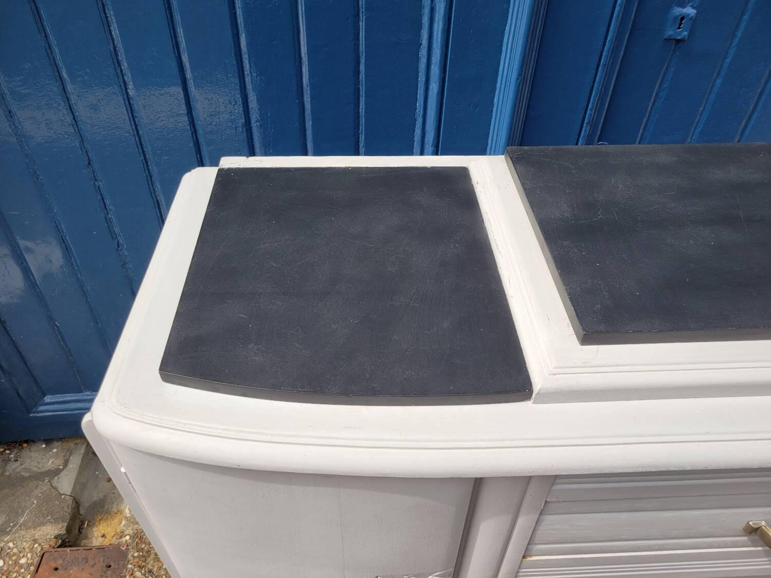 1930 Art Deco sideboard with floral motifs and marble top