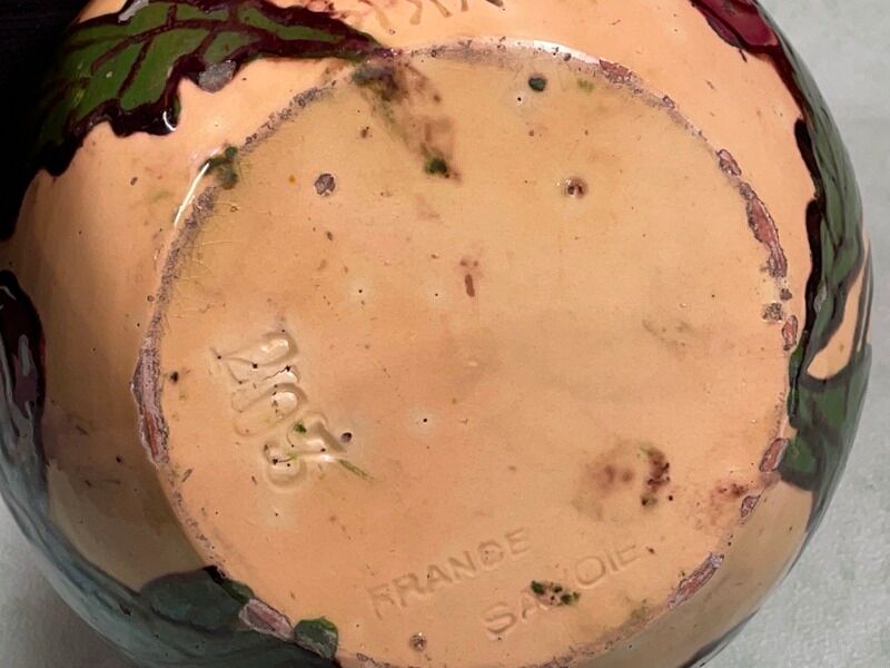 Vase signed sispa, savoie art deco h 14 cm