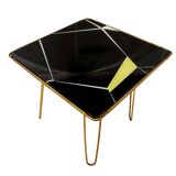 Table basse en laiton et verre