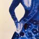 Monochrome indigo watercolour portrait of a woman "the indigo dress"