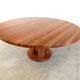 Large round red travertine dining table, 1970s