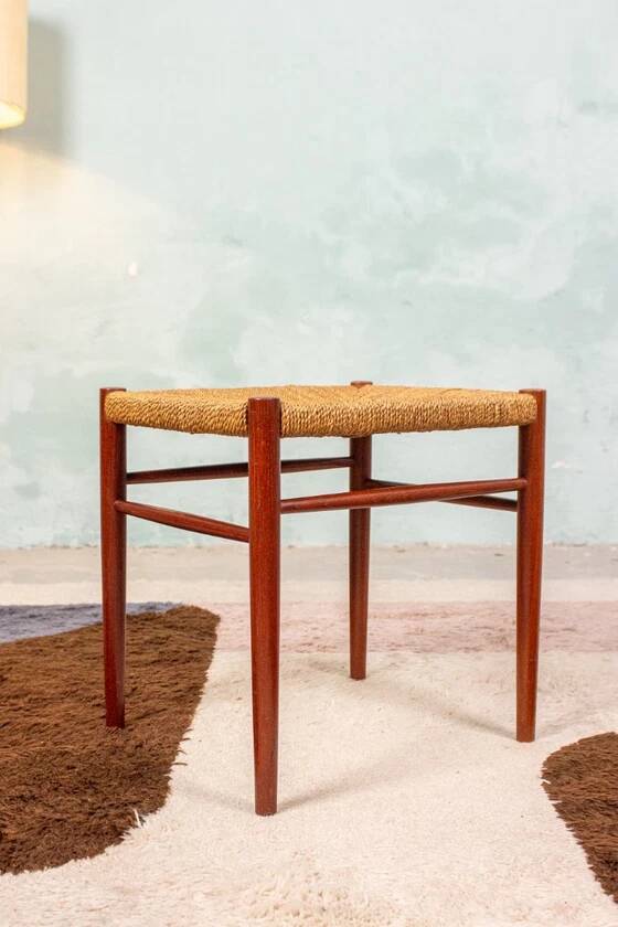 Vintage Teak Stool Chair Soborg Niels Möller Danish Mid Century