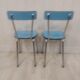 Paire de chaises formica bleu