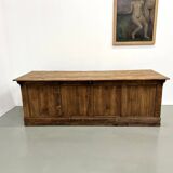 Large old trading counter in solid pine