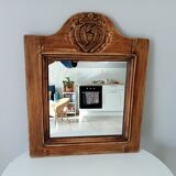 Old mirror in solid oak early twentieth century