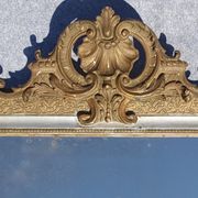 Miroir à fronton or et argent 71x115cm