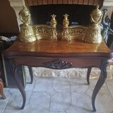 Paire de chenets en bronze doré style Louis XVI XIX éme