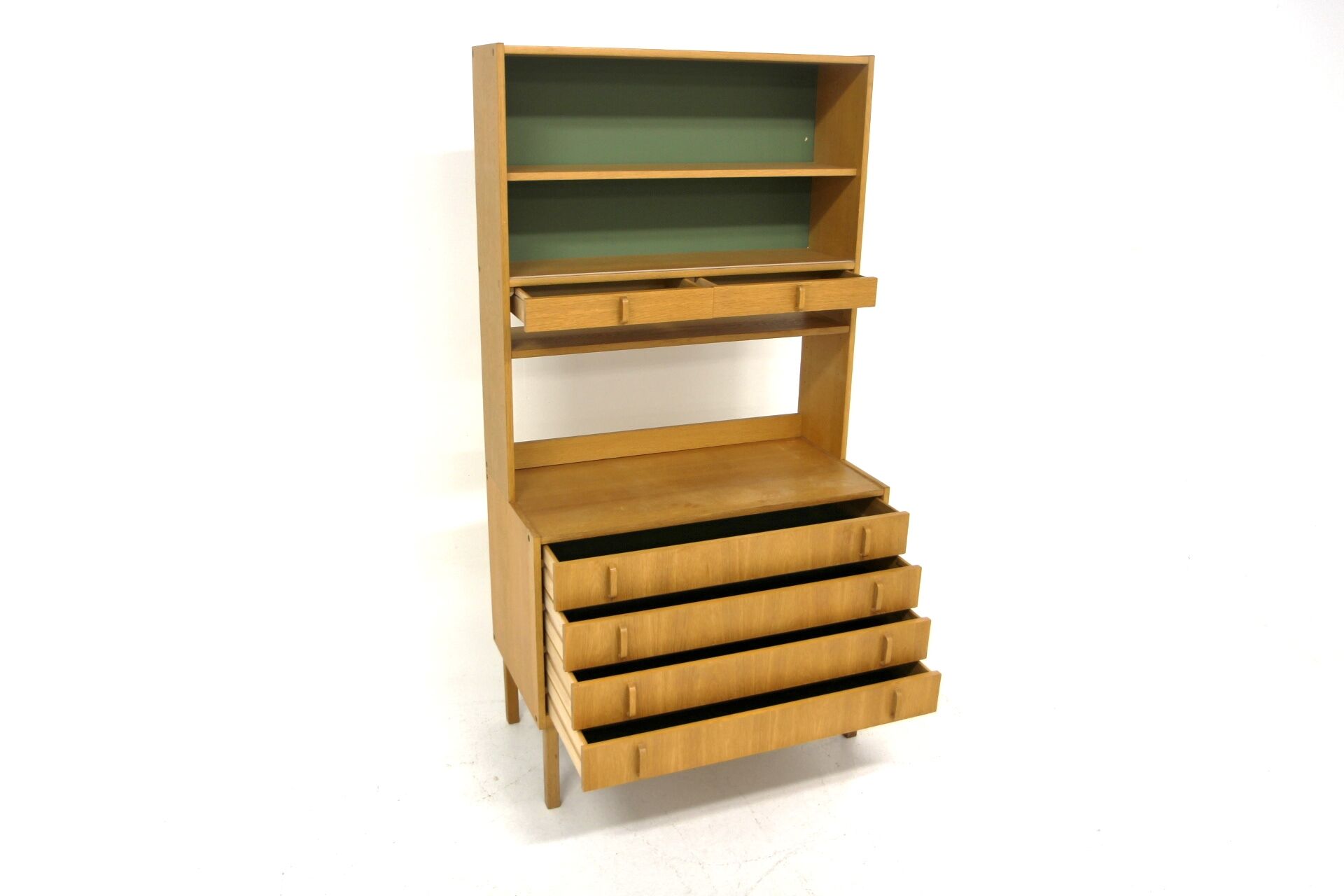 Scandinavian oak library, Bertil Fridhagen, Bodafors, Sweden, 1960