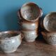 Stoneware soup bowls from Puisaye, signed Jean-Pierre Prud’homme