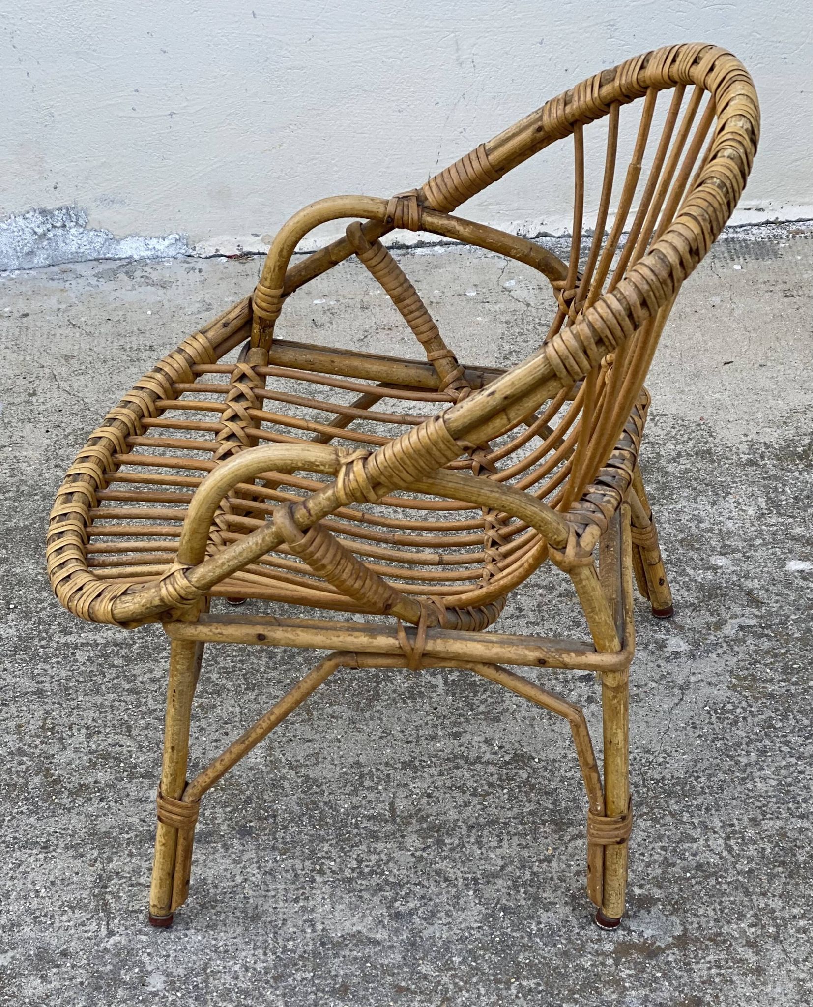 Vintage 1960s rattan armchair for children