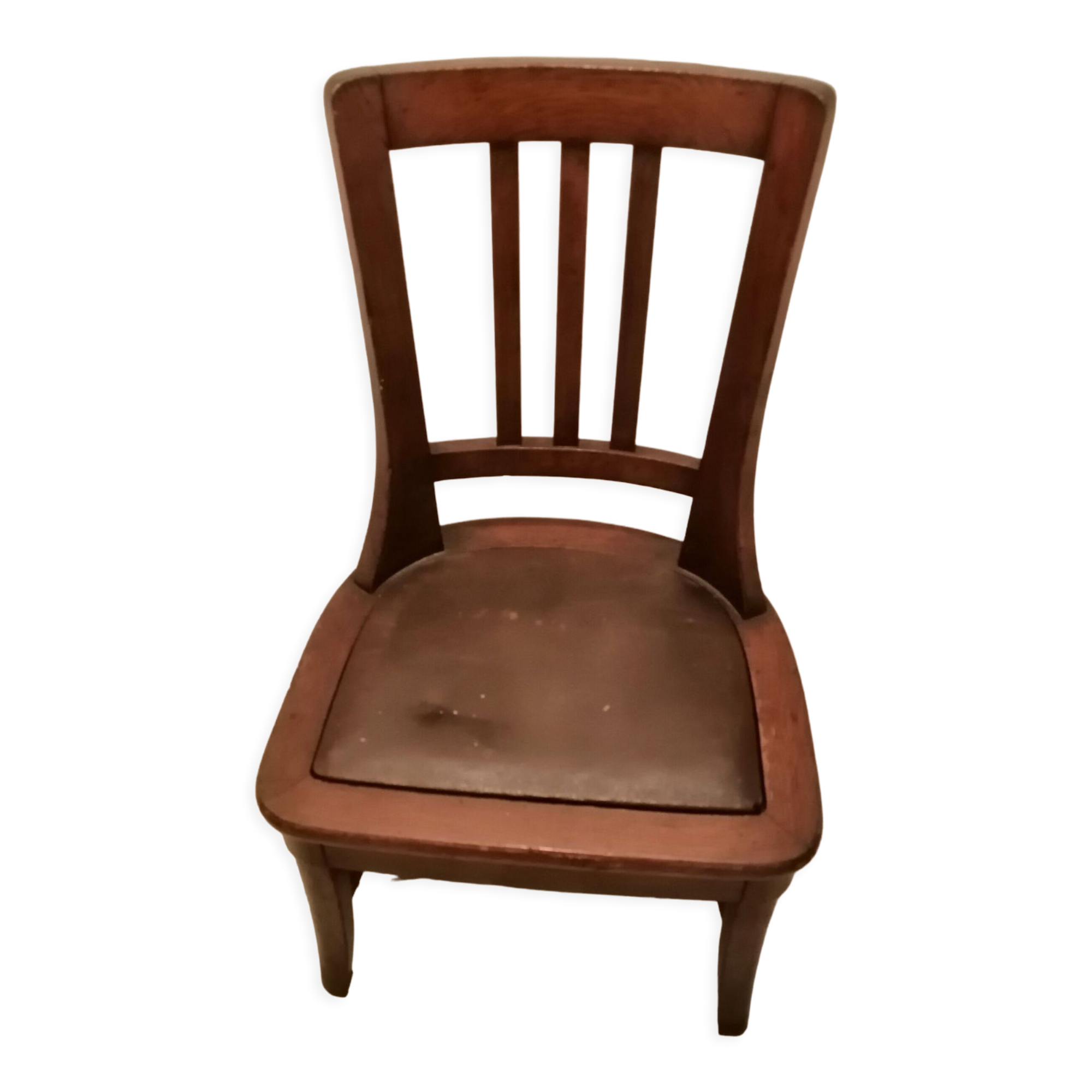 Chaise d'aisance en bois ancienne chene massif